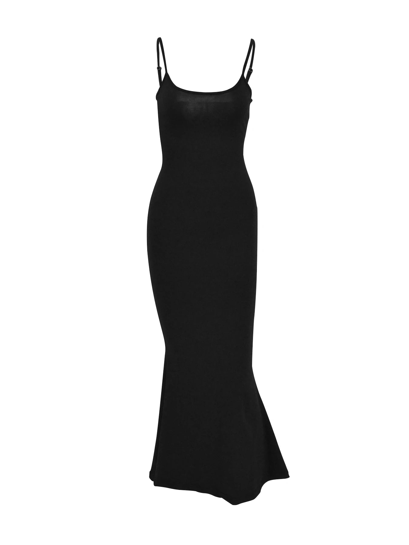 Women Spring New Maxi Dress Black Sexy Backless Off Shoulder Slim Sleeveless O-Neck Solid Sling Floor-Length Elegant Lady Dress