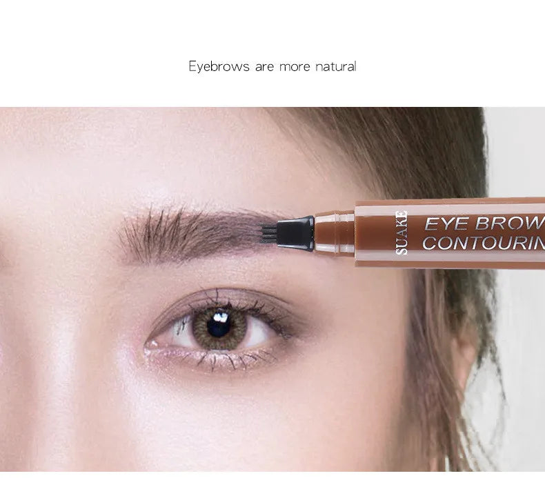 5 Colors Eyebrow Pencil Waterproof 4 Fork Tip Eyebrow Tattoo Pencil Cosmetic Long Lasting Natural Dark Brown Liquid Eye brow Pen