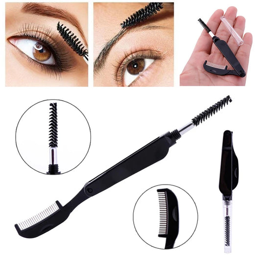 Double Head Fashion Foldable Steel Eyebrow Eyelashes Eye Brow Extension Brush Metal Comb Cosmetic Makeup Tools Eyelashes Comb