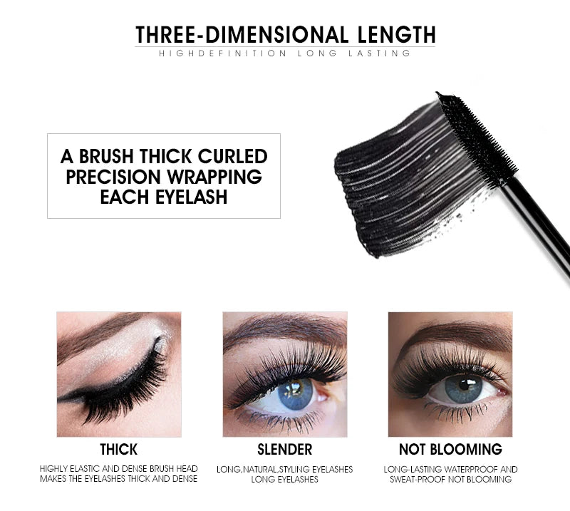 IMAGIC New Curling Waterproof Mascara Black Concentrated Eyelash Cosmetics Extended Curling Eyelashes Thick and Quick Dry