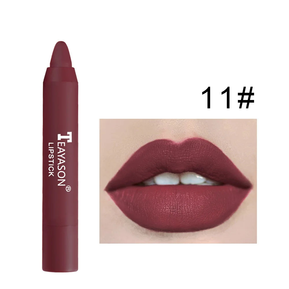 Nude Lipliner Pencil 12 Colors Lip Makeup Lipstick Pen Waterproof Long Lasting Non-stick Cup Matte Nude Brown Lipliner Cosmetics