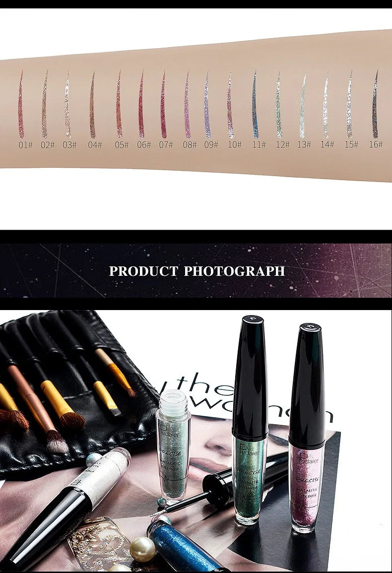 16 Colors Liquid Eyeliner Waterproof Long-lasting Silkworm Highlighter Colored Eyeliner Non-Flowering Eyeliner Eye Makeup