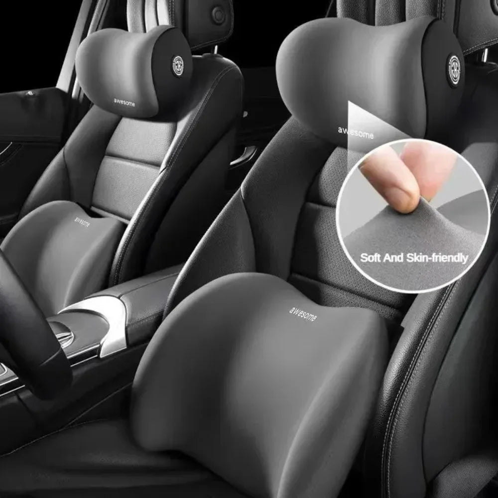 Universal Car Headrest Neck Pillow Lumbar Memory Foam Cervical Lumbar Support Auto Neck Pillow Backrest Office Car Interior