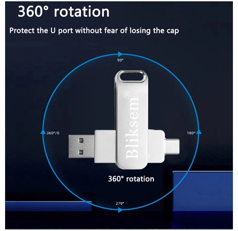 Bliksem TYPE-C Flash Drive OTG 32GB 64GB High Speed USB2.0 for Computer Cell Phone 3in1 USB Metal Mini Pen Drive 32GB USB 64GB