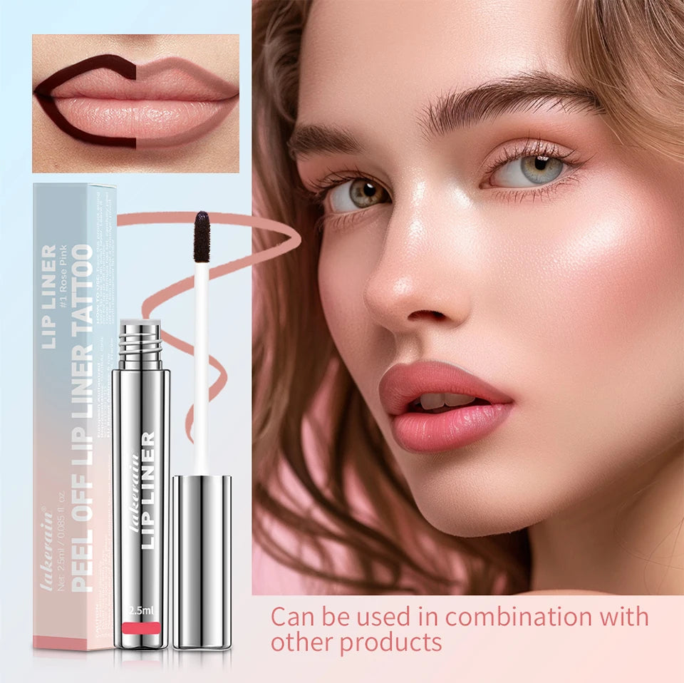 Waterproof Lip Liner Peel Off Tattoo Lipgloss Waterproof Long Lasting Matte Lip Tint Brown Contour Tear-off Lips Stain Cosmetic