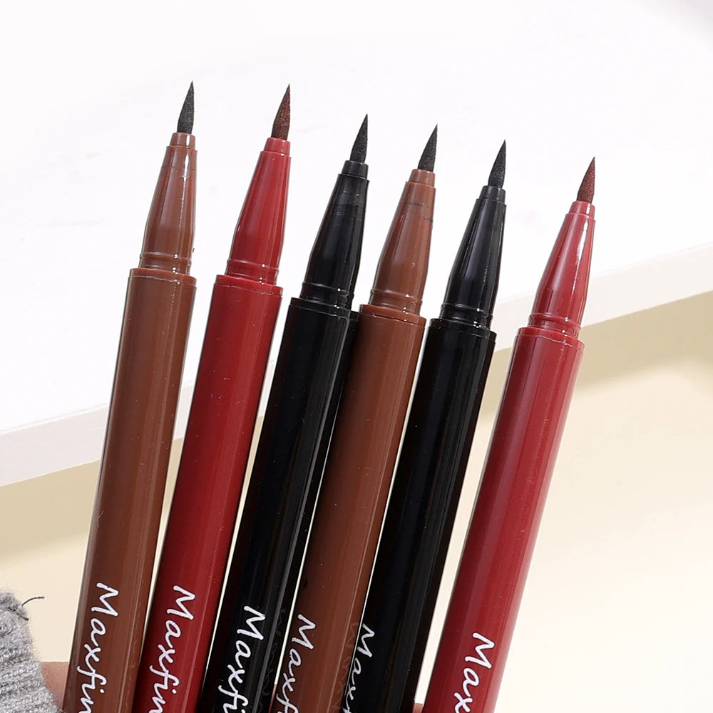 Waterproof Matte Red Liquid Eyeliner Pencil Ultra-thin Long Lasting Quick Dry Smooth Black Eye Liner Pen Korean Makeup Cosmetics