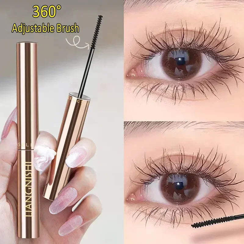 Silk Fiber Matte Mascara Makeup Ultra-Fine Brush Lengthens Eyelashes Waterproof Fast Dry Brown Black Curling Mascara Cosmetic