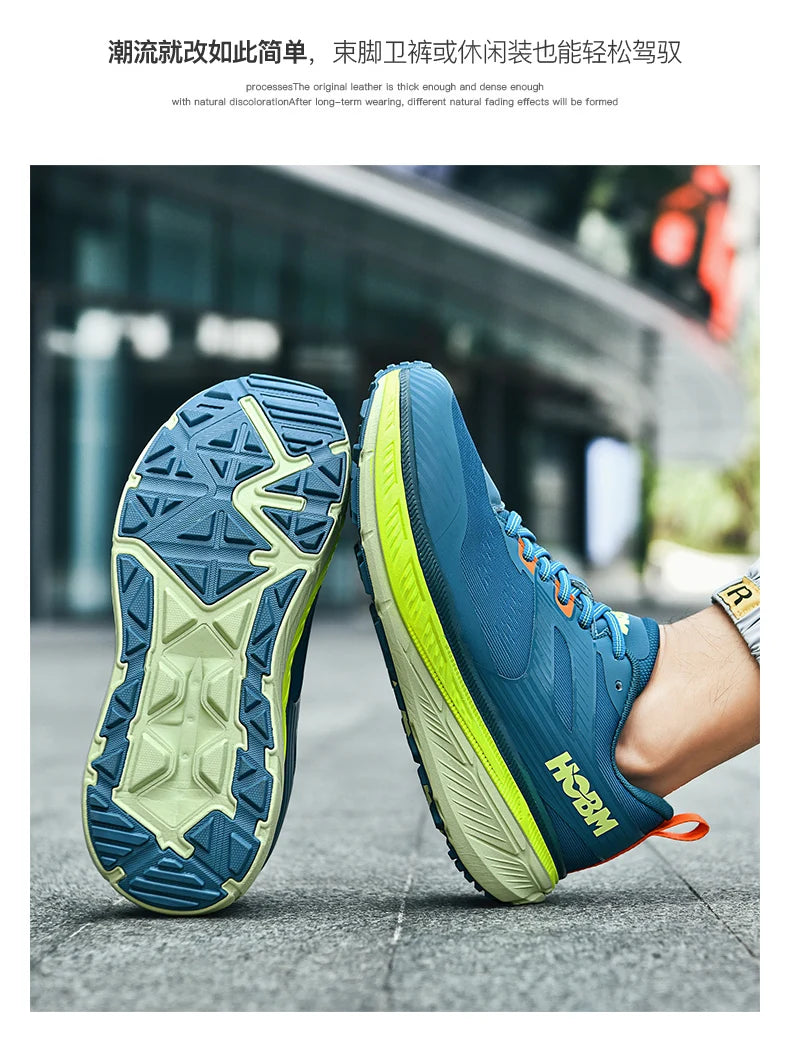 Marathon Professional Running Shoes Thick-Soled Comfortable Men's Summer 2024 New Non-Slip Shock-Absorbing Wear-Resistant Sports