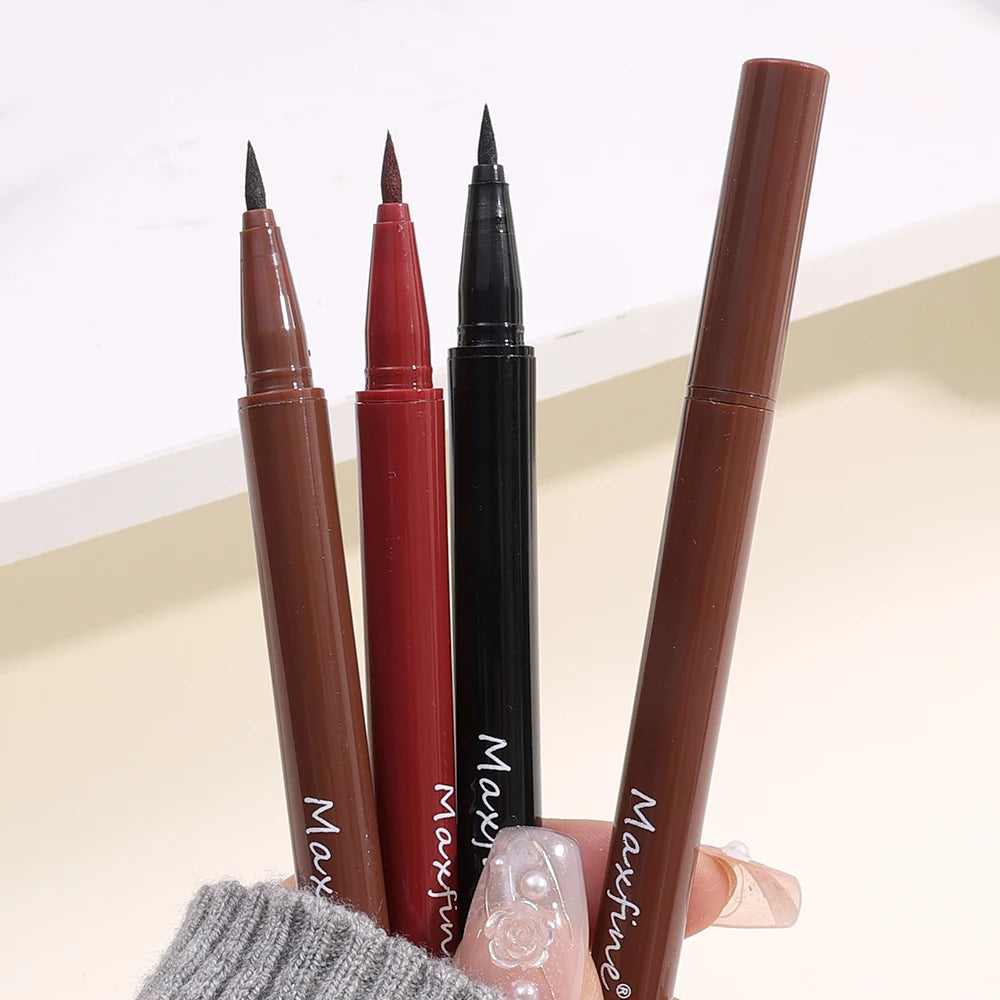 Waterproof Matte Red Liquid Eyeliner Pencil Ultra-thin Long Lasting Quick Dry Smooth Black Eye Liner Pen Korean Makeup Cosmetics