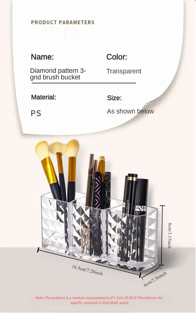 1-piece Diamond Patterned Mirror Cabinet Storage Box, Bathroom, Bathroom, Cosmetics, Lipstick Storage Rack