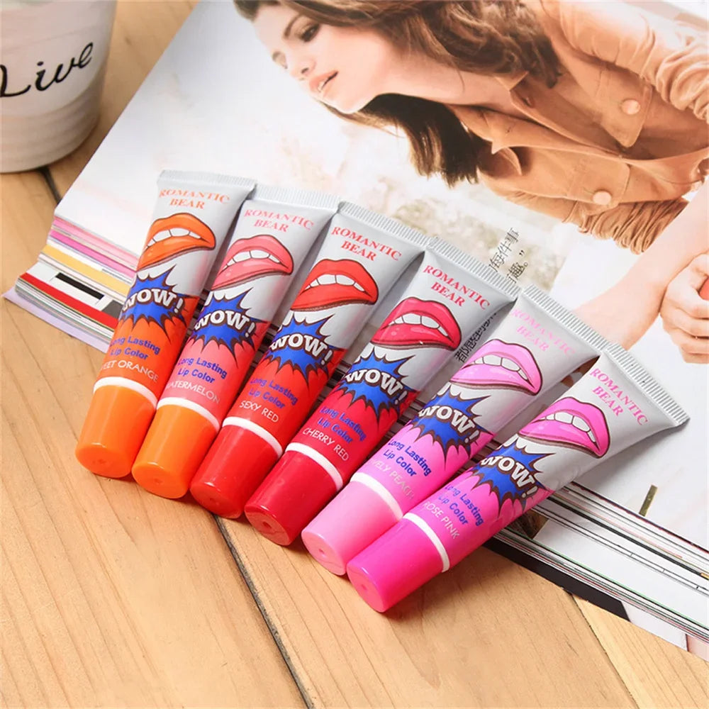 Magic 6 Colors Peel Liquid Lipstick Waterproof Lasting No Fading Lip Ink Tear Lip Gloss Tattoo Dyed Lip Glaze Lips Cosmetics