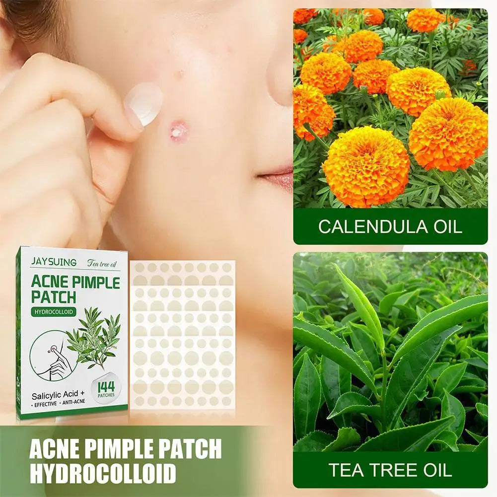 144patch Acne Pimple Patches Translucent Matte Hydrocolloid Salicylic Acid Tea Tree Oil For Inflamed Acne Improve Whiteheads