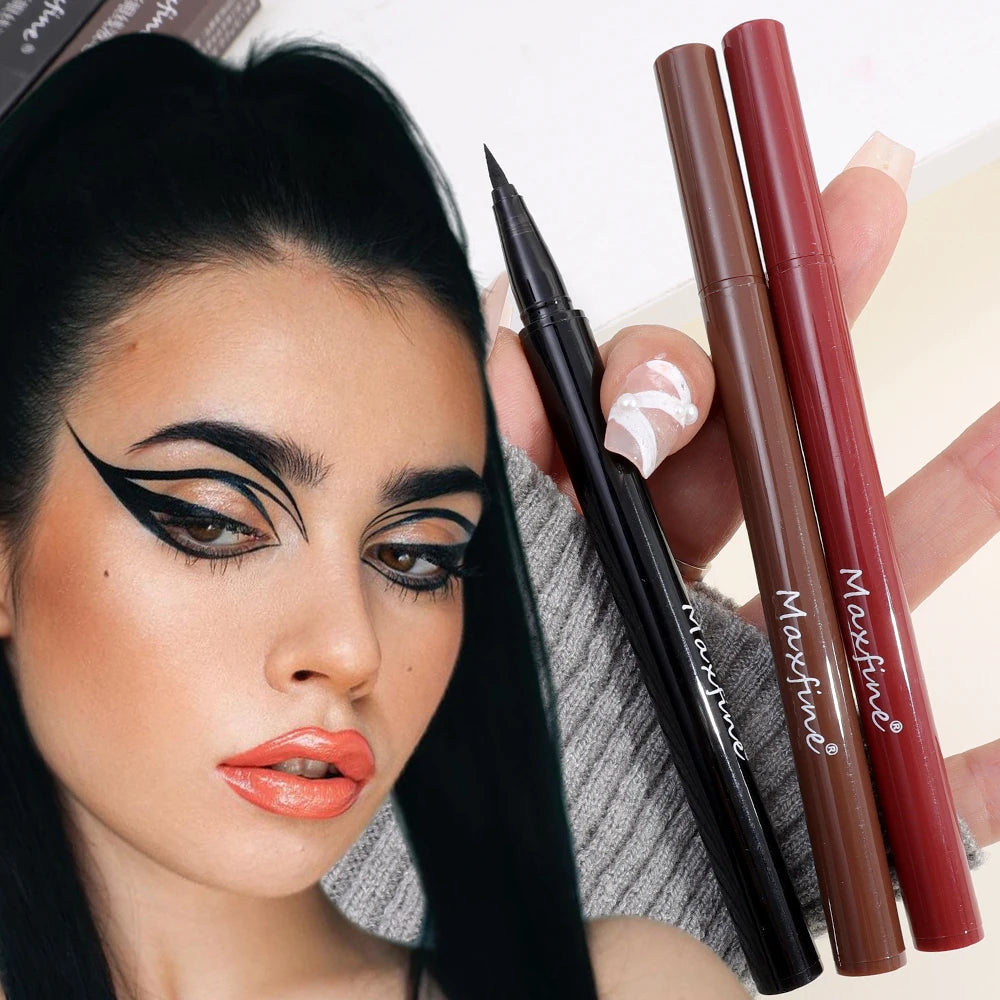 Waterproof Matte Red Liquid Eyeliner Pencil Ultra-thin Long Lasting Quick Dry Smooth Black Eye Liner Pen Korean Makeup Cosmetics