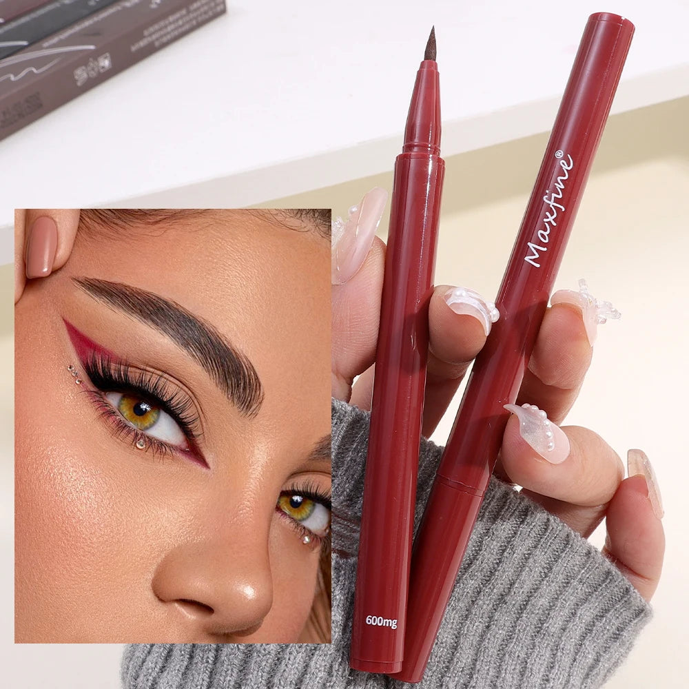 Waterproof Matte Red Liquid Eyeliner Pencil Ultra-thin Long Lasting Quick Dry Smooth Black Eye Liner Pen Korean Makeup Cosmetics