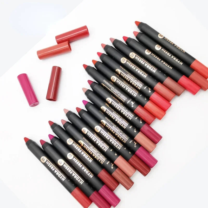 9 Colors Velvet Matte Lipsticks Pencil Waterproof Long Lasting Lip Stick Non-Stick Cup Makeup Lip Tint Pencil Cosmetics Sexy Red