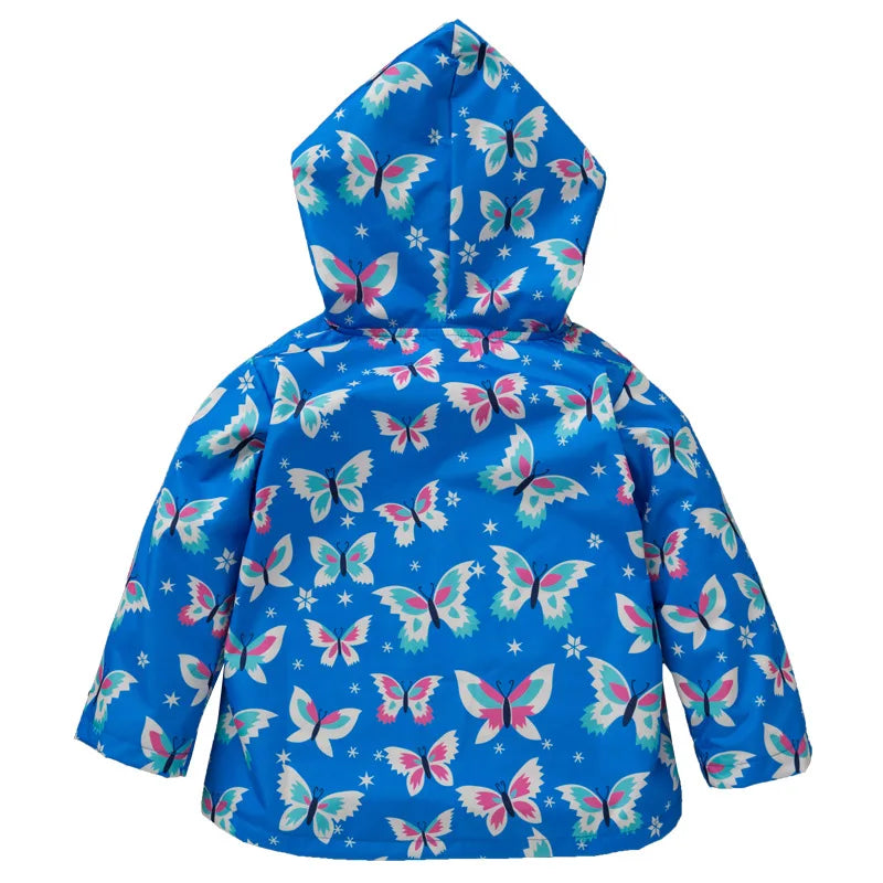 Baby Kids Waterproof Jacket Children Clothes Spring Casual Baby Girls Windcoat Long Sleeve Jacket Flower Print Kids Hoodie Wear