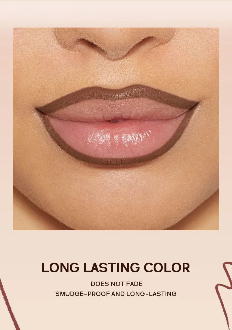 1pc Matte Lip Liner - Long-Lasting, Smooth Application, Easy to Color, Includes Sharpener - Perfect for a Flawless Finish!