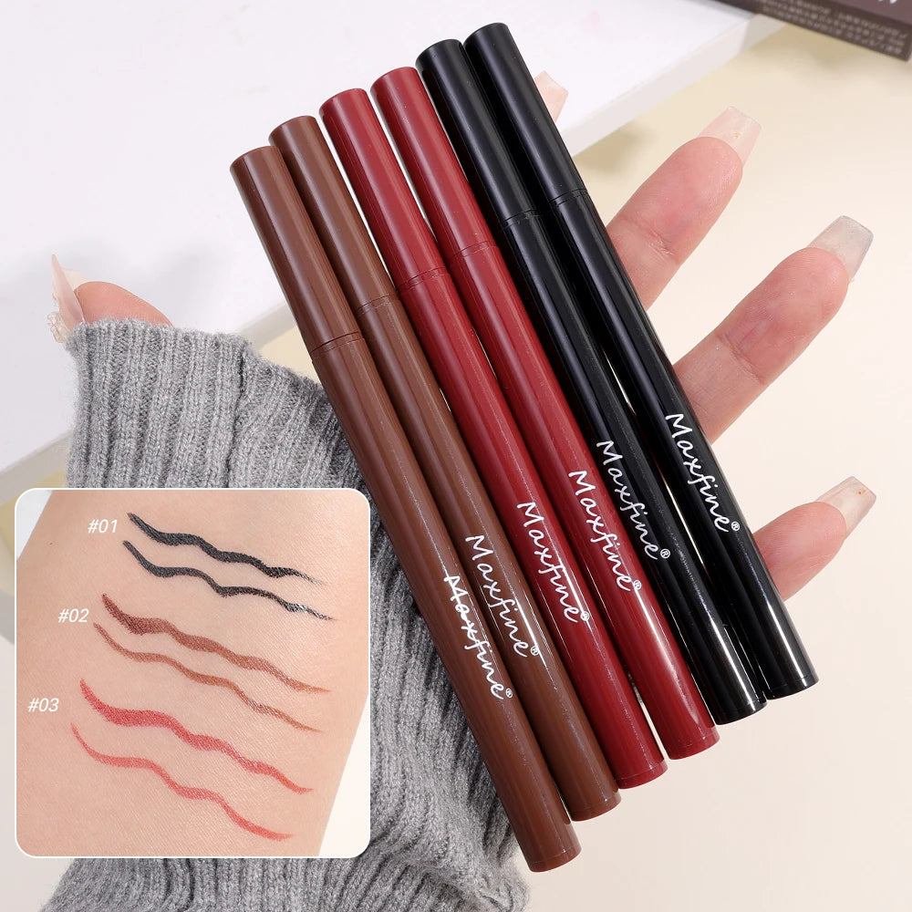 Waterproof Matte Red Liquid Eyeliner Pencil Ultra-thin Long Lasting Quick Dry Smooth Black Eye Liner Pen Korean Makeup Cosmetics