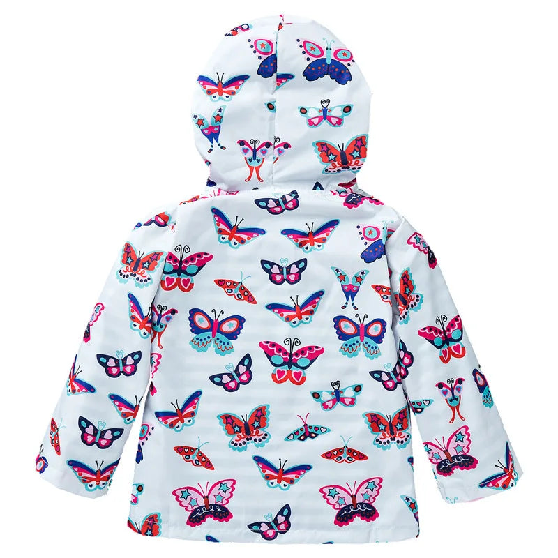 Baby Kids Waterproof Jacket Children Clothes Spring Casual Baby Girls Windcoat Long Sleeve Jacket Flower Print Kids Hoodie Wear