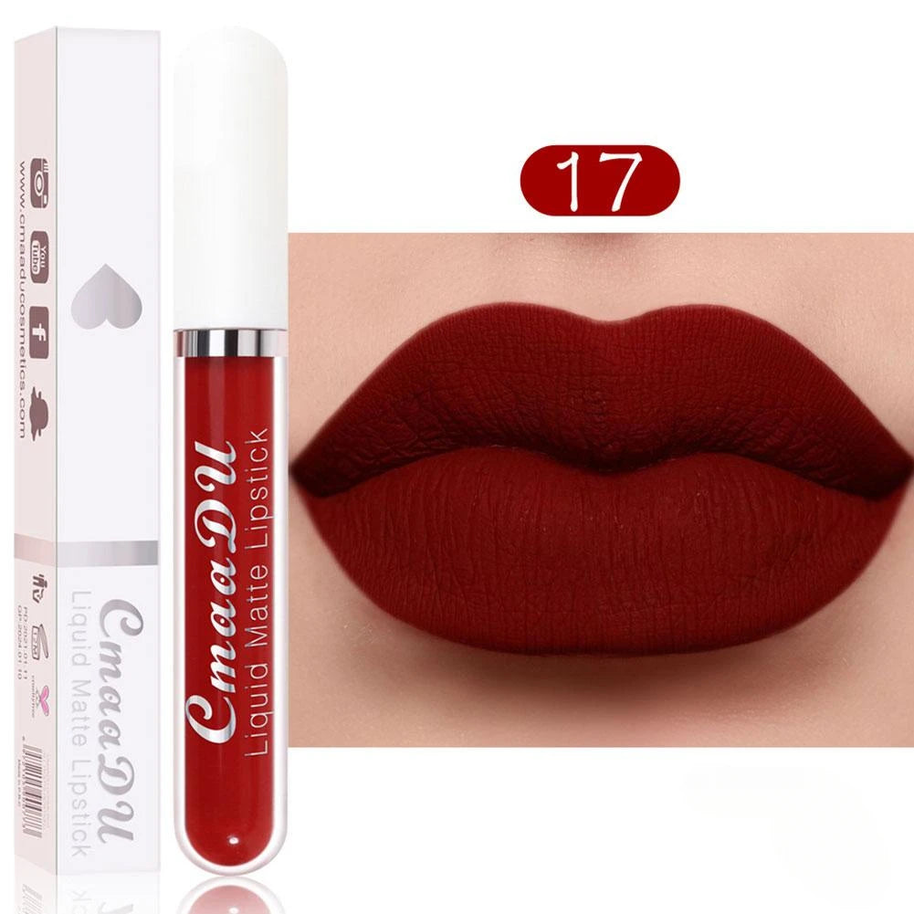 Cmaadu 18 Colors Waterproof Liquid Lipsticks Lip Makeup Matte Velvet Lipstick Lip Gloss Cosmetic Nude Long Lasting Cosmestics