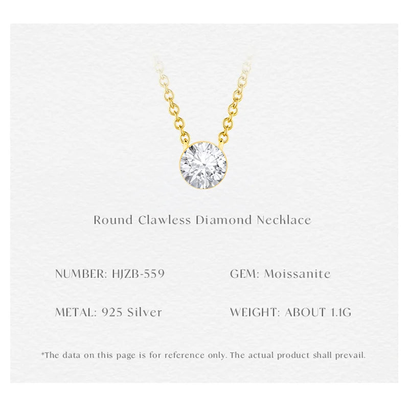 k gold Moissanite Pendant Necklace GRA Certificate for Women Wedding Bridal 100% S925 Sterling Silver Fine Jewelry diamond