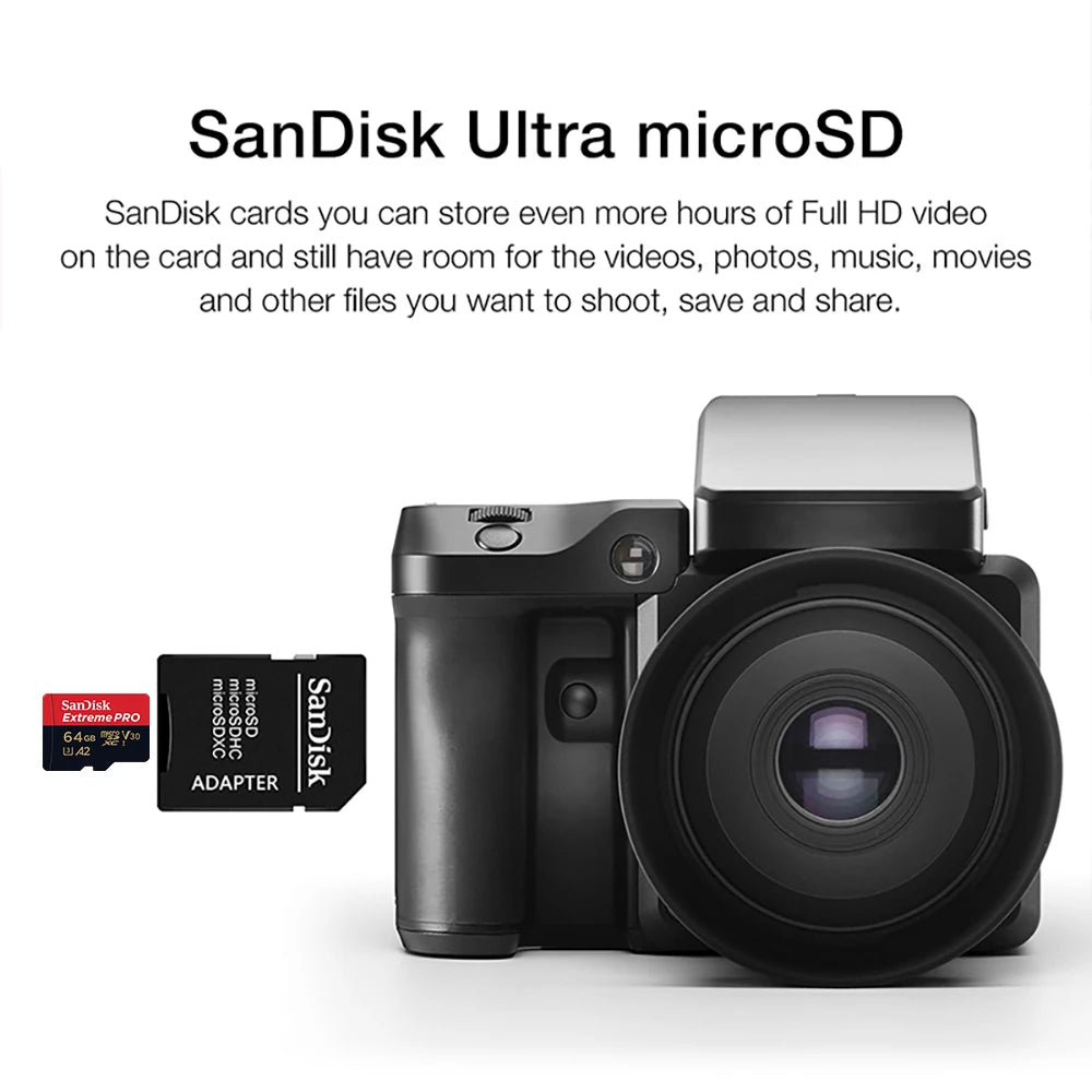 SanDisk Extreme Pro Flash 128GB Card Micro SD Card SDXC UHS-I 400GB 256GB 64GB U3 V30 TF Card Memory Card Adapter for Camera DJI