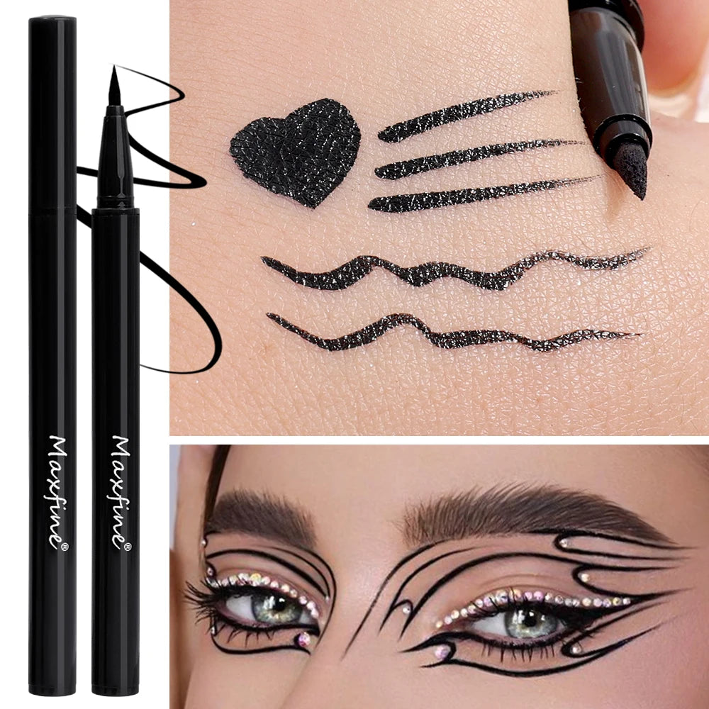 Waterproof Matte Red Liquid Eyeliner Pencil Ultra-thin Long Lasting Quick Dry Smooth Black Eye Liner Pen Korean Makeup Cosmetics