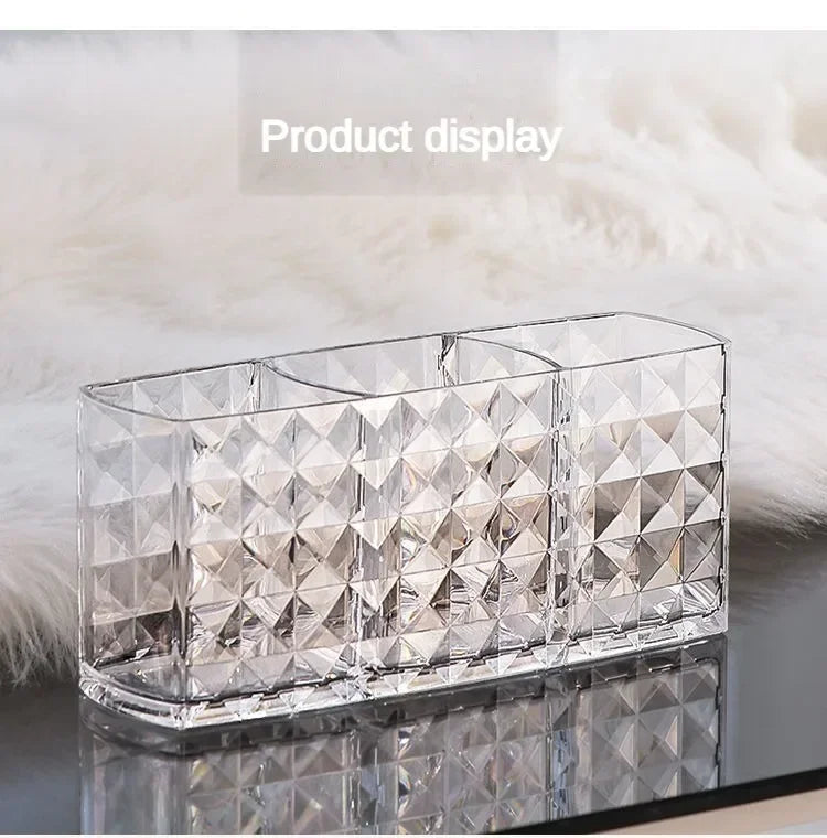 1-piece Diamond Patterned Mirror Cabinet Storage Box, Bathroom, Bathroom, Cosmetics, Lipstick Storage Rack