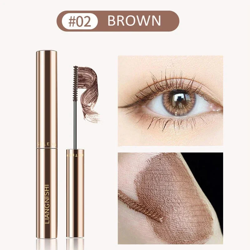 Silk Fiber Matte Mascara Makeup Ultra-Fine Brush Lengthens Eyelashes Waterproof Fast Dry Brown Black Curling Mascara Cosmetic