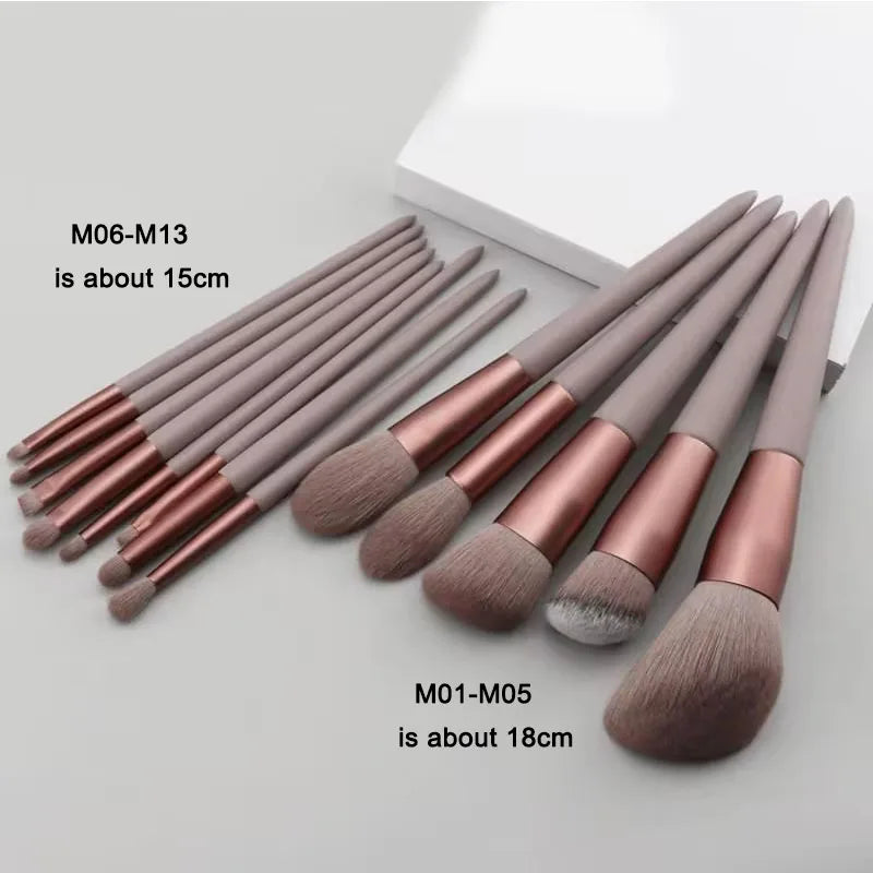 13/15PCS Makeup Brushes Set Eye Shadow Foundation Women Cosmetic Brush Eyeshadow Blush Beauty Soft Make Up Tools Bag