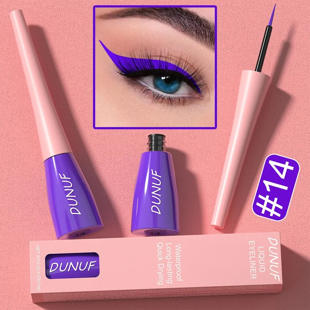 Liquid Blue Eyeliner Pencil Ultra-thin Long Lasting Quick Dry Smooth Rainbow Colorful Eye Liner Waterproof No Blooming Cosmetics