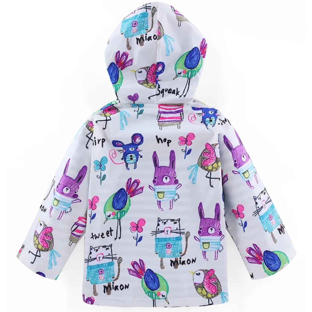 Baby Kids Waterproof Jacket Children Clothes Spring Casual Baby Girls Windcoat Long Sleeve Jacket Flower Print Kids Hoodie Wear