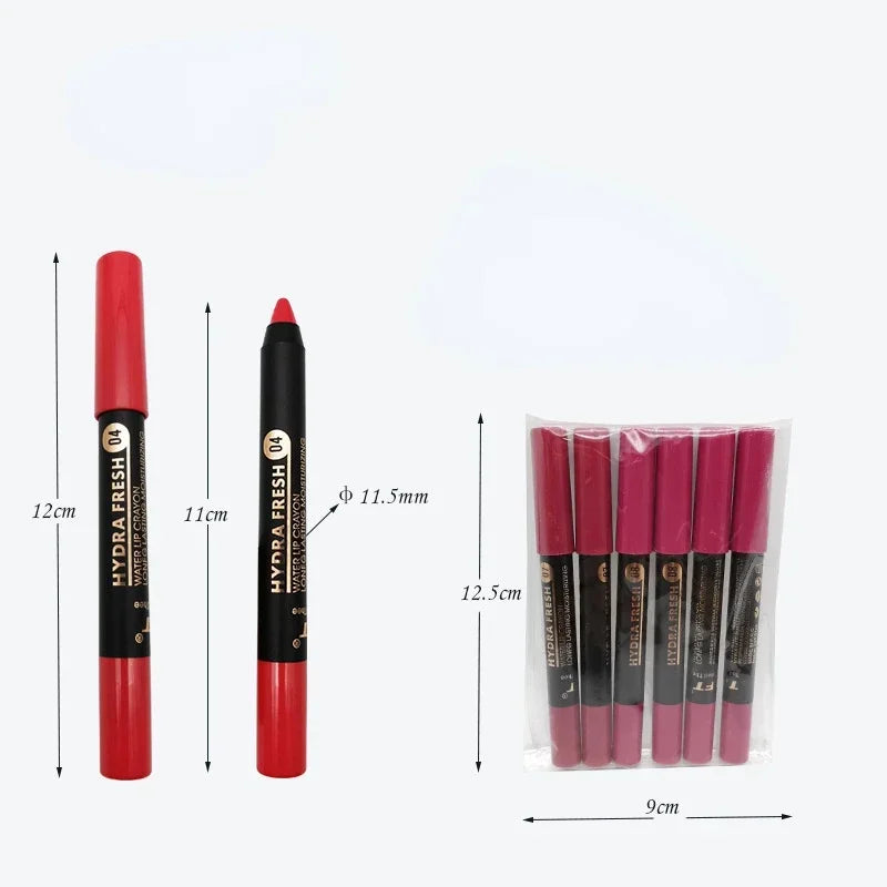 9 Colors Velvet Matte Lipsticks Pencil Waterproof Long Lasting Lip Stick Non-Stick Cup Makeup Lip Tint Pencil Cosmetics Sexy Red