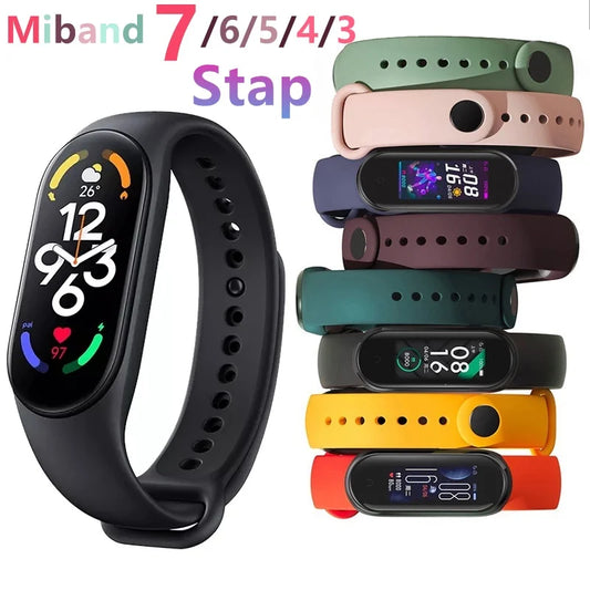 Strap for Mi Band 7 6 5 4 3 Bracelet Xiaomi Mi Band 5 4 Strap Silicone Sport Watchband for Wristband 7 6 3 Replacement Wristband