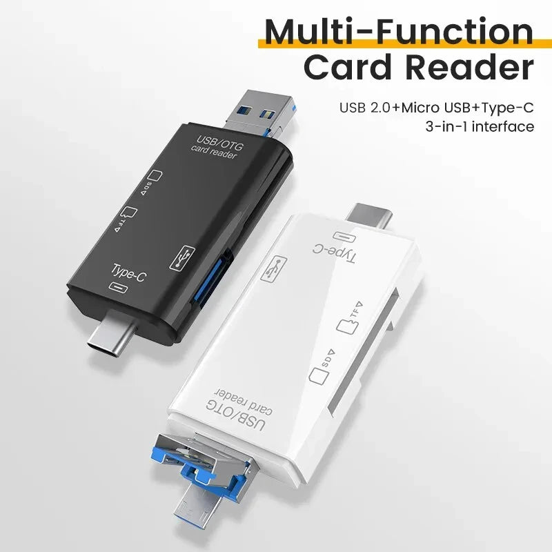 6 In 1 Multifunction Card Reader Computer Mobile OTG Converter TF SD Conversion Camera USB3.0 Typec High Speed Transfer Adapter