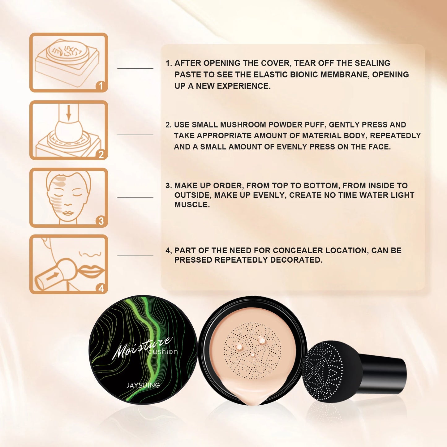 Mushroom Head Air Cushion BB Cream Waterproof Moisturizing Face Cosmetics Brightening Makeup Base Magic Cream Foundation