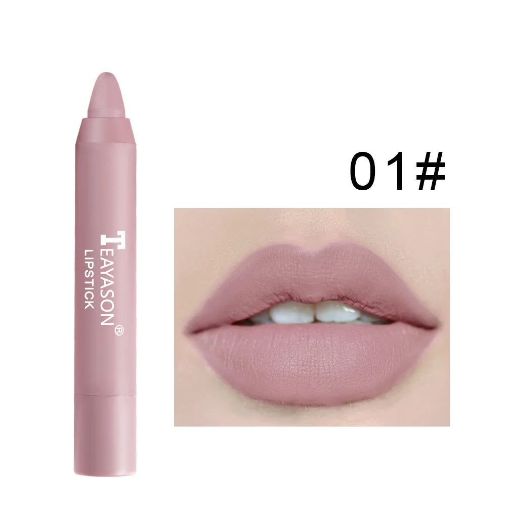 Nude Lipliner Pencil 12 Colors Lip Makeup Lipstick Pen Waterproof Long Lasting Non-stick Cup Matte Nude Brown Lipliner Cosmetics