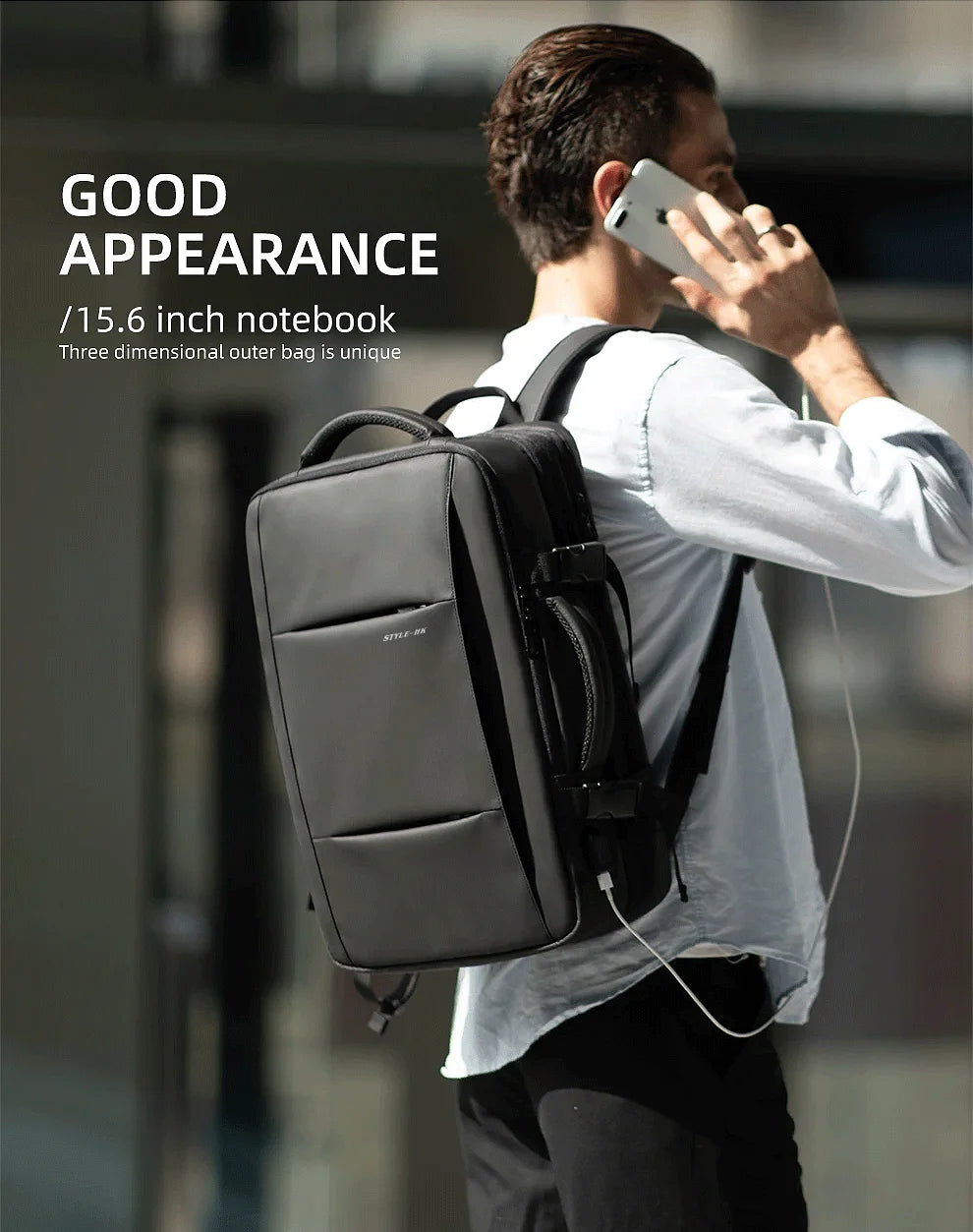 Heroic Knight Travel Backpack Men Business Backpack School Expandable USB Bag Large Capacity 15.6 Laptop Waterproof Backpack Bag