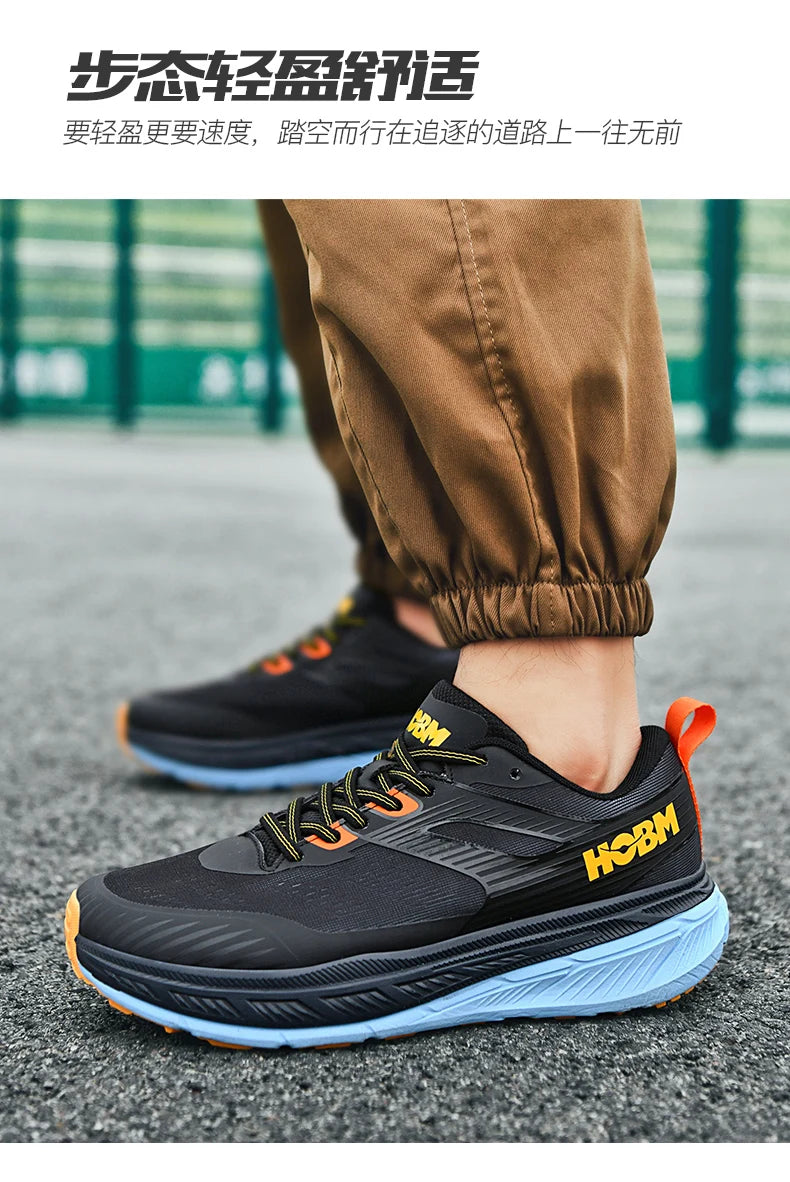 Marathon Professional Running Shoes Thick-Soled Comfortable Men's Summer 2024 New Non-Slip Shock-Absorbing Wear-Resistant Sports