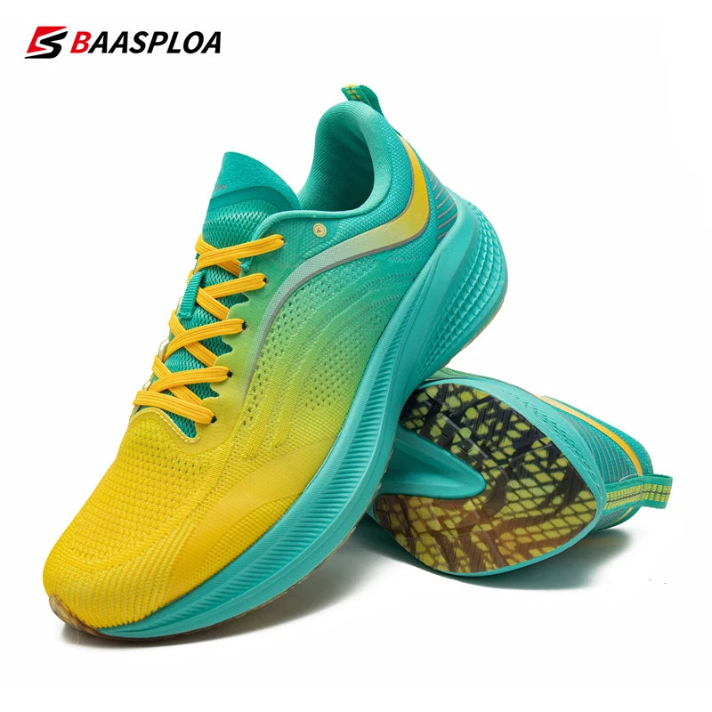 Baasploa Professional Running Shoes Men Casual Breathable Lightweight Sneakers Male Training Shoes Non-Slip Track Tennis Walking