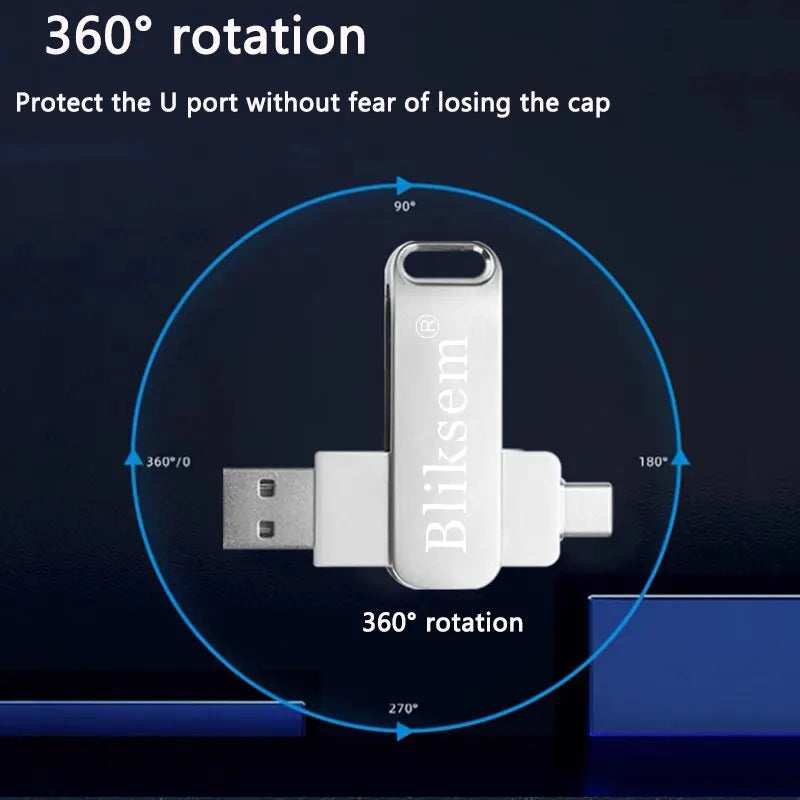 Bliksem TYPE-C Flash Drive OTG 32GB 64GB High Speed USB2.0 for Computer Cell Phone 3in1 USB Metal Mini Pen Drive 32GB USB 64GB