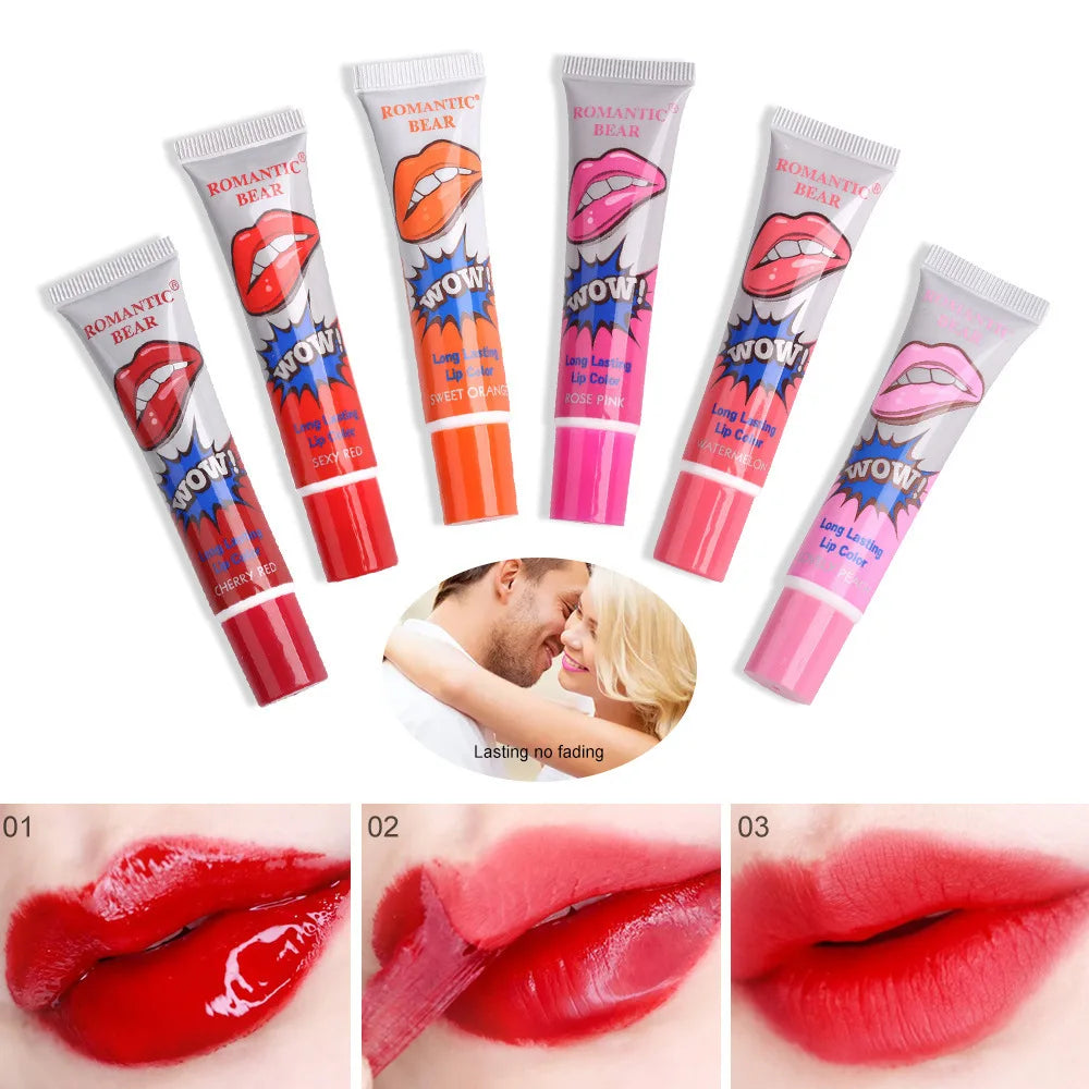 Magic 6 Colors Peel Liquid Lipstick Waterproof Lasting No Fading Lip Ink Tear Lip Gloss Tattoo Dyed Lip Glaze Lips Cosmetics