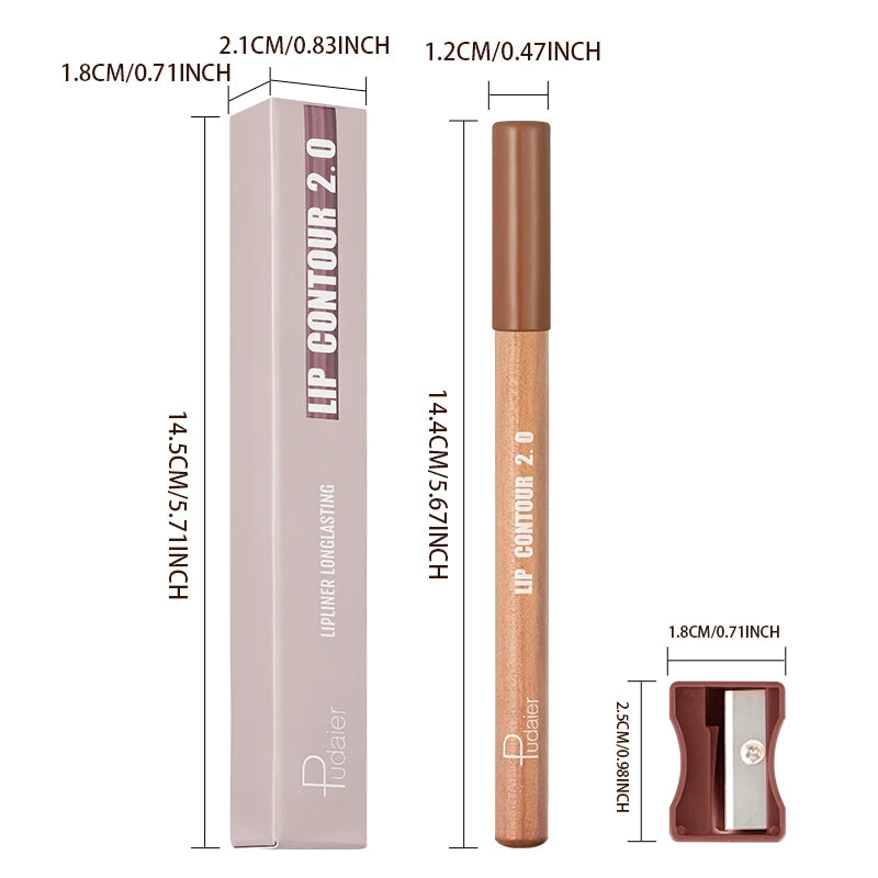 1pc Matte Lip Liner - Long-Lasting, Smooth Application, Easy to Color, Includes Sharpener - Perfect for a Flawless Finish!