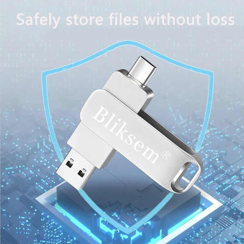 Bliksem TYPE-C Flash Drive OTG 32GB 64GB High Speed USB2.0 for Computer Cell Phone 3in1 USB Metal Mini Pen Drive 32GB USB 64GB