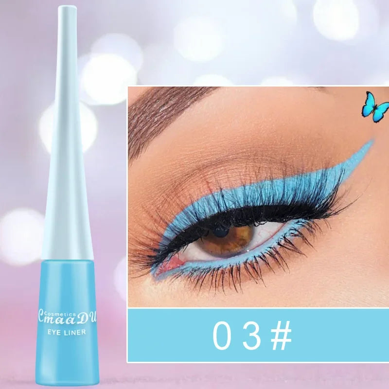 Liquid Blue Eyeliner Pencil Ultra-thin Long Lasting Quick Dry Smooth Rainbow Colorful Eye Liner Waterproof No Blooming Cosmetics