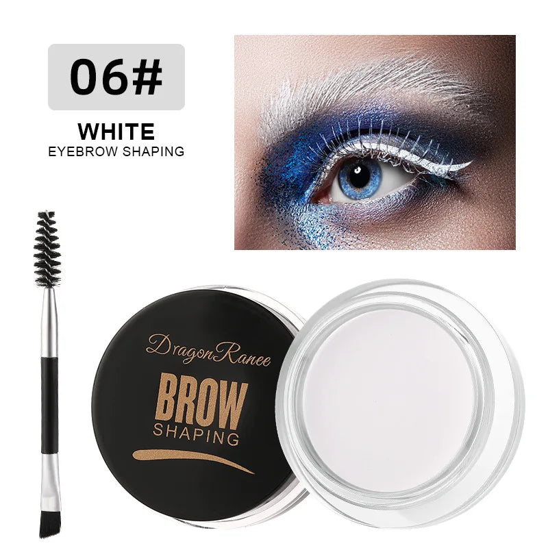 2 in 1 Eyeliner Eyebrow Gel Cream with Brush Waterproof Long-lasting Matte Black Brown Easy Wear Eyeliner Korean Makeup Cosmetic