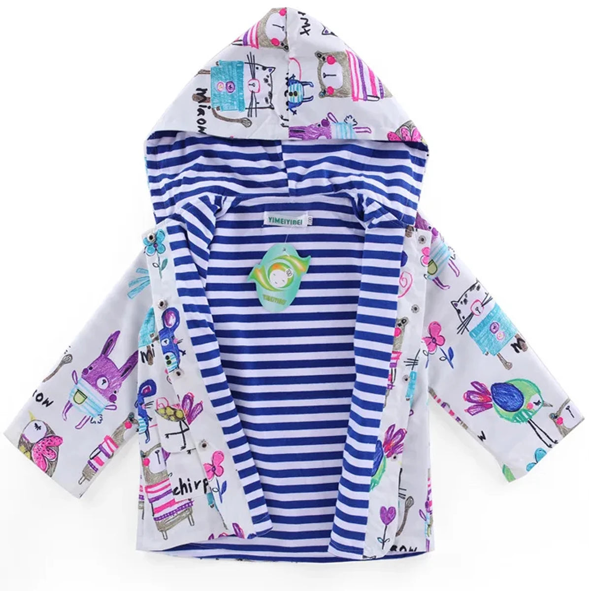 Baby Kids Waterproof Jacket Children Clothes Spring Casual Baby Girls Windcoat Long Sleeve Jacket Flower Print Kids Hoodie Wear