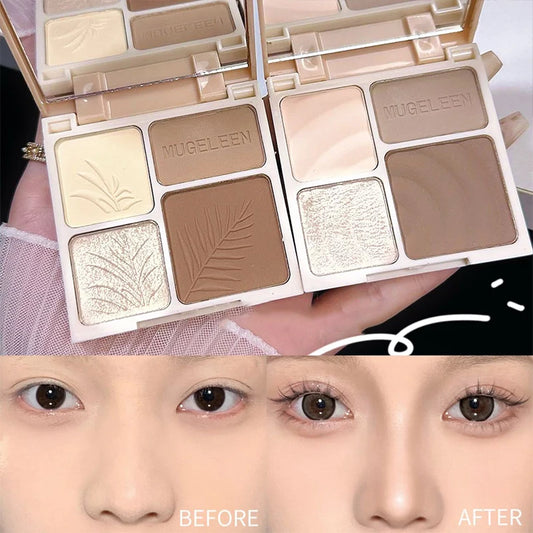 Highlight Repair Matte Fine Glitter Comprehensive Four-color Palette Silhouette Nose Shadow Makeup Palettes Face Brightening