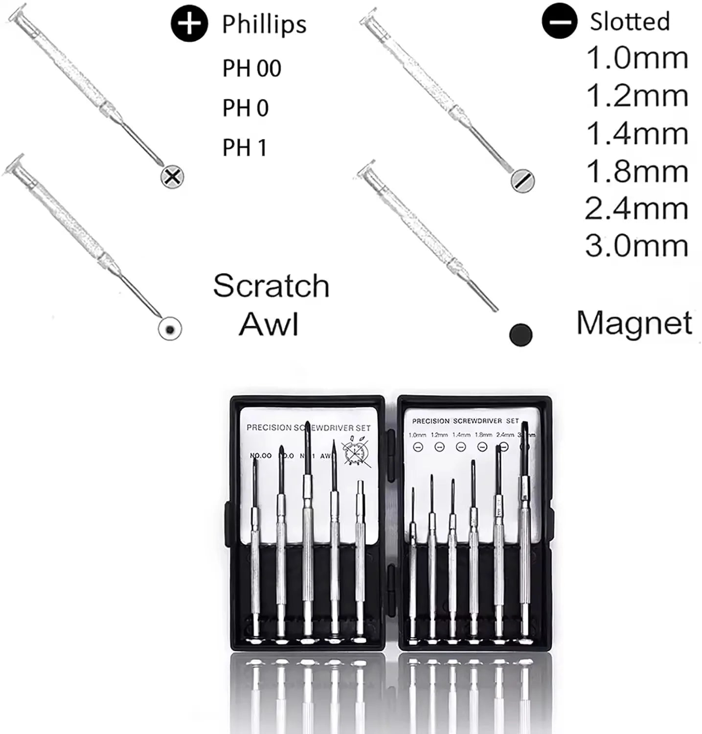 11pcs Mini Precision Screwdriver Set, Small Screwdriver Set For Electronics, Toys, Computer, Watch Repair, Upgrade Red Box Tough