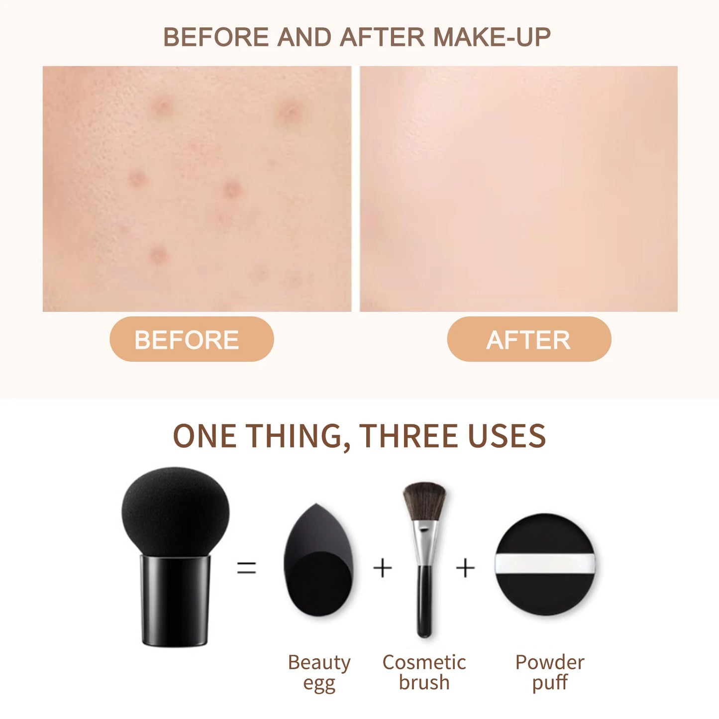 Mushroom Head Air Cushion BB Cream Waterproof Moisturizing Face Cosmetics Brightening Makeup Base Magic Cream Foundation